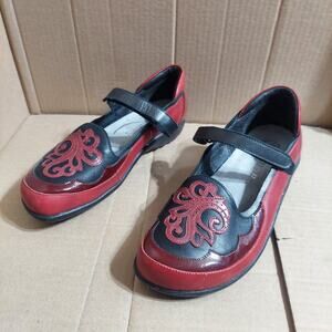 Naot Motu Women's US 6 Red Leather Mary Jane Comfort Flats Loafer Shoes